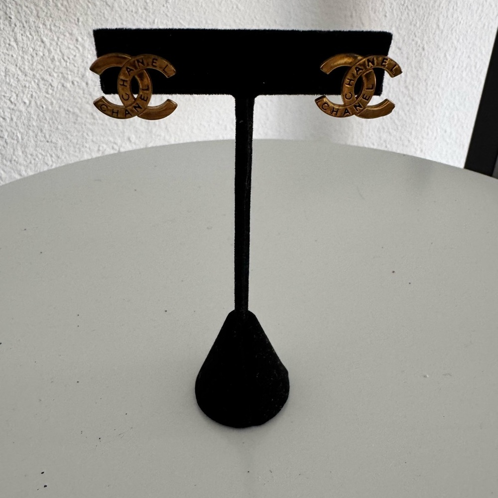 Authentic Chanel Gold Double CC Earrings